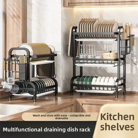 Multifunctional Kitchen Shelf Dish Storage Rack Drain Dish Rack