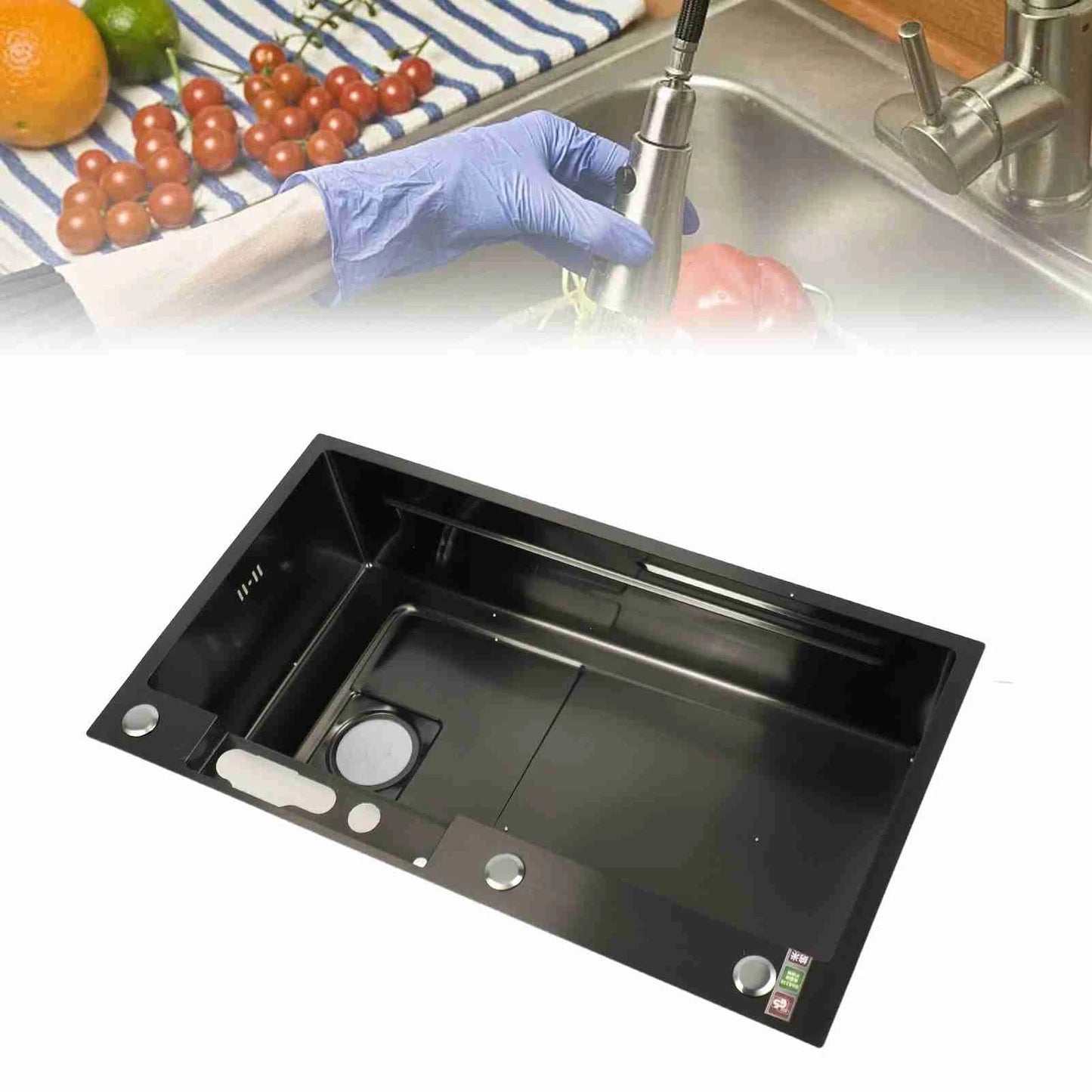 Smart Kitchen Sink Precision-Crafted Thick Gauge Brushed Stainless Steel-Digital Display Large Capacity Professional Washing