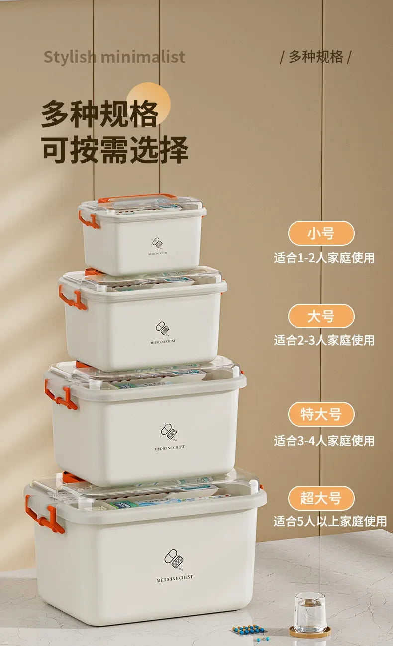 Large Capacity Portable Medicine Box First Aid Medical Kit