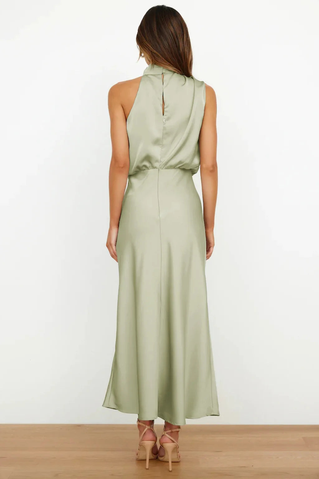 Summer High-End Silk Satin Sleeveless Long Dress Women Fashion Elegant Celebrity Dresses Evening Dress Party Clothes Ladies