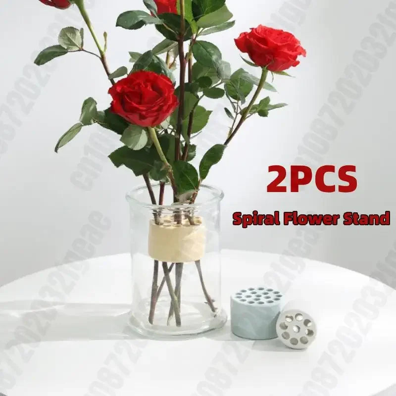 2 PCS Spiral Stem Holder Plastic Spiral Flower Arrangement Stem Holder DIY Bouquet Floral Arranger for Vase Flower Arrangement