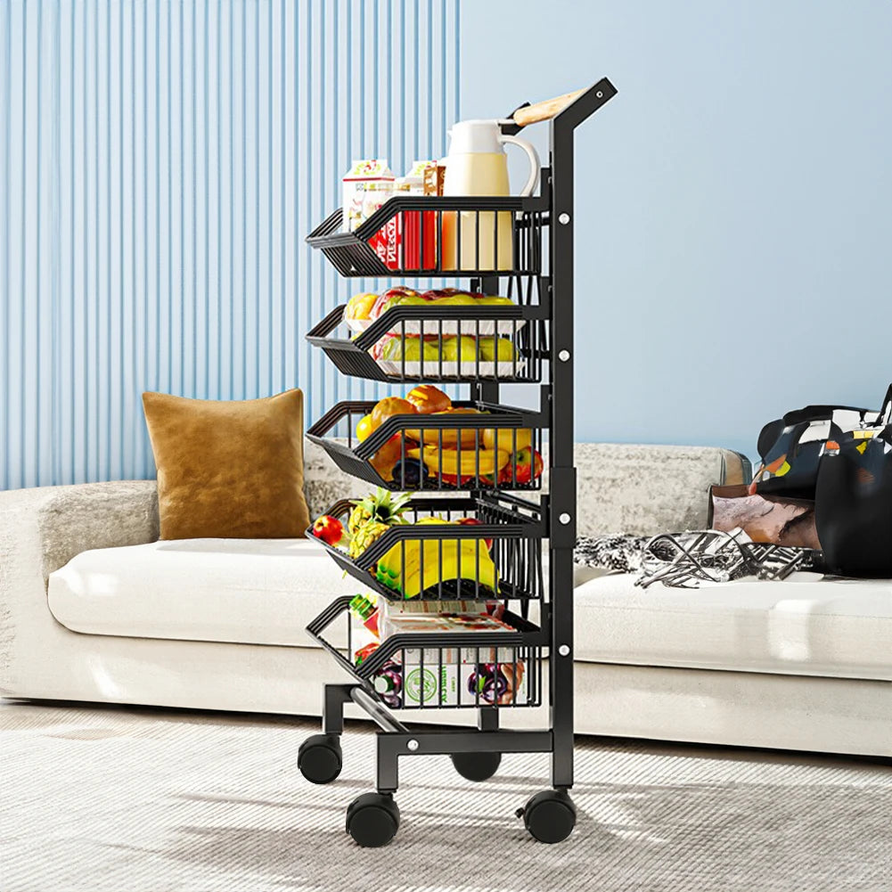 5-Tier Kitchen Trolley, 42cm W x 32cm D x 105cm H