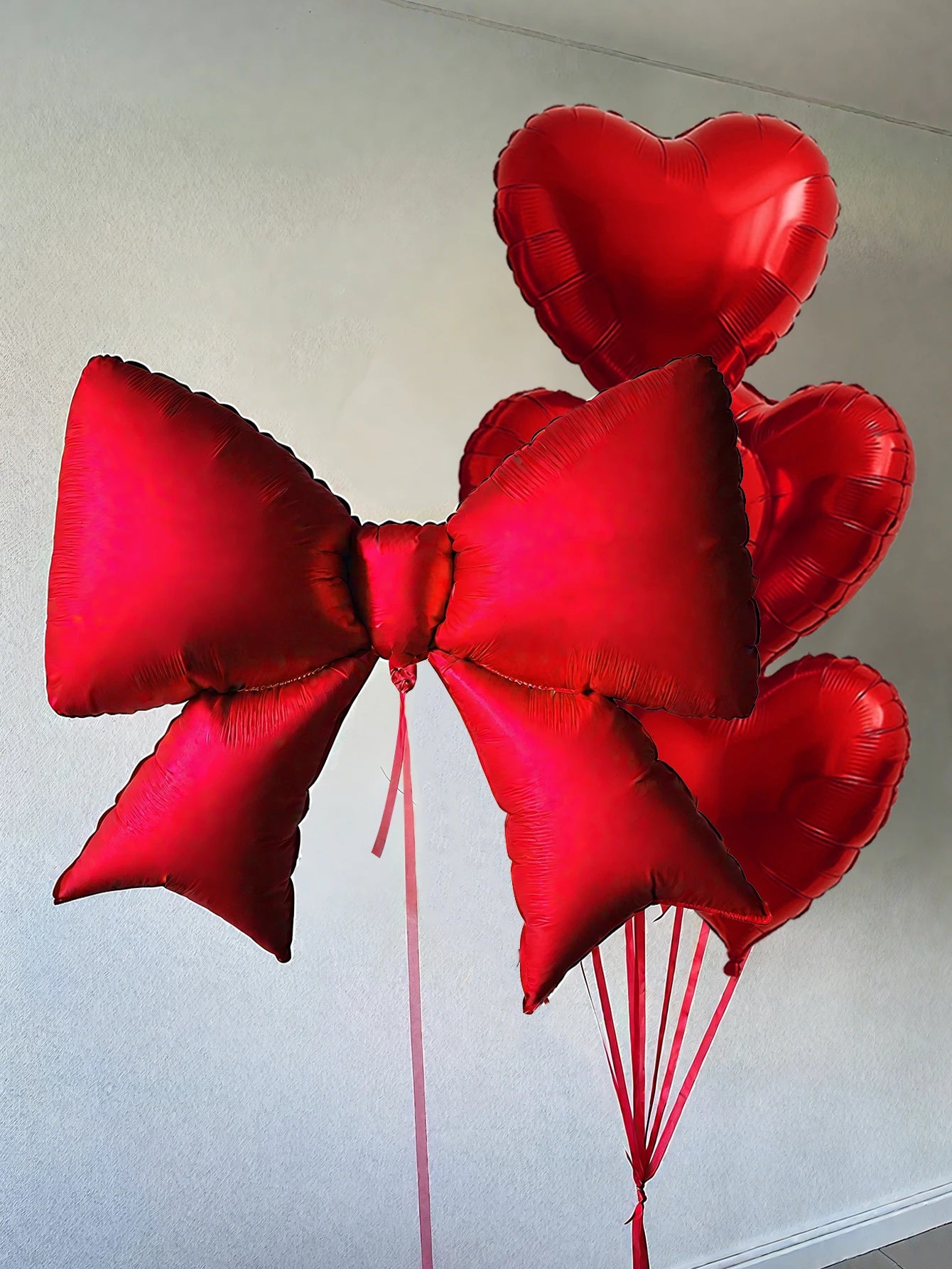 6pcs matte red bow balloons,for wedding bride gifts,Valentine's Day,Girlsfriend Princess,Themed Party