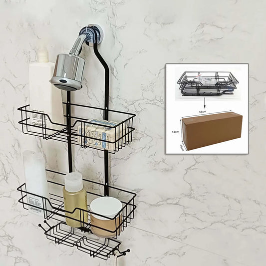 3-Tier Household Shower Shelves for Hanging Caddy Drilling Bathroom Storage No Drilling Rustproof Living Room Kitchen Organizer