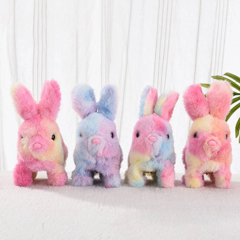 Electronic Plush Rabbit Toy – Walking, Jumping, and Ear-Shaking Electric Bunny for Kids