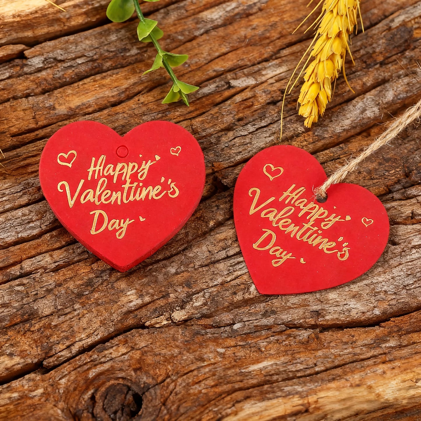 30pcs Valentine's Day Hang Tags with Hot Foil Stamping Heart-Shaped Cards Valentine's Day Gift Packaging Labels and Hang Tags