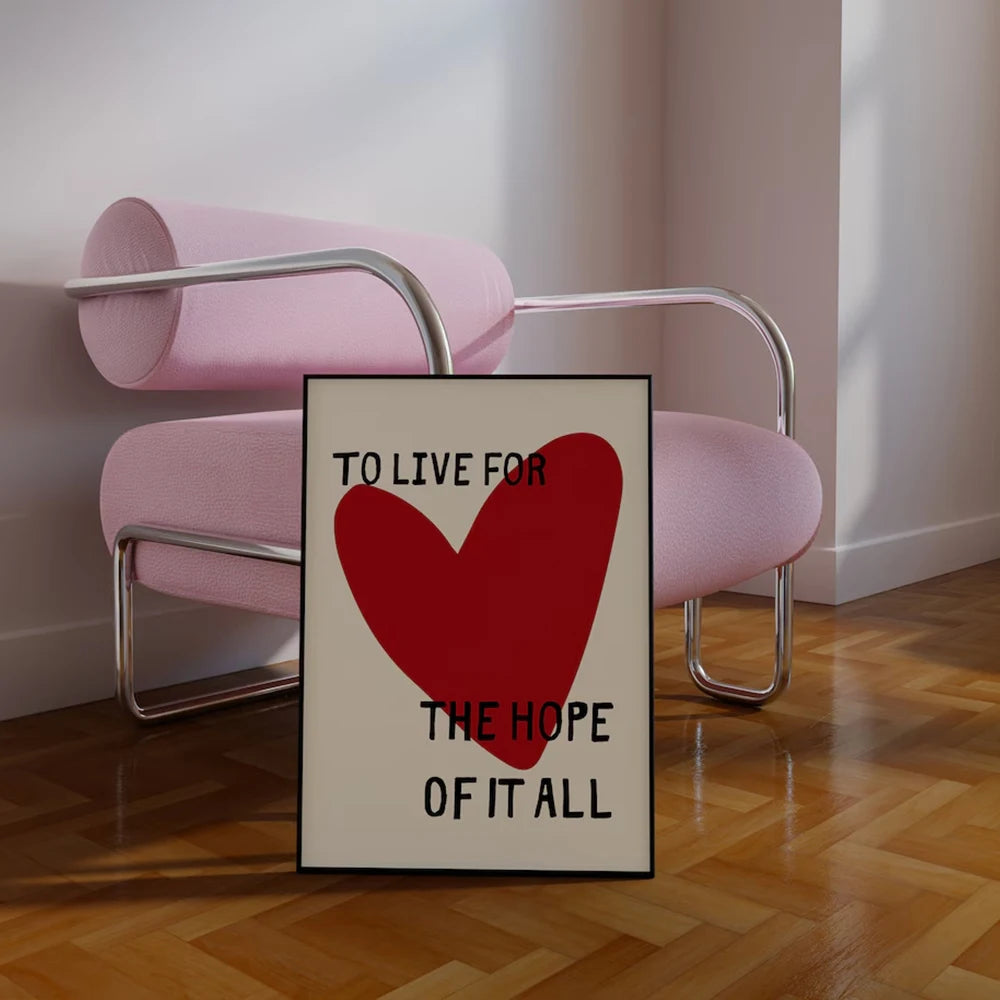 Modern Love To Live For The Hope OfIt Poster Quotes Wall Art Prints Canvas Painting Picture Living Room Home Decor