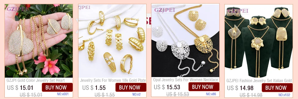 18K Gold Plated Dubai Jewelry Set