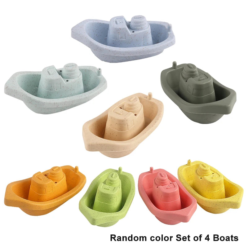 4/7-Piece Set of Baby Floating Boat Toys, Bath Toys, Colorful Multi-Colored Toys, Beach and Bathtub Toys, Early Education Water Play Gifts