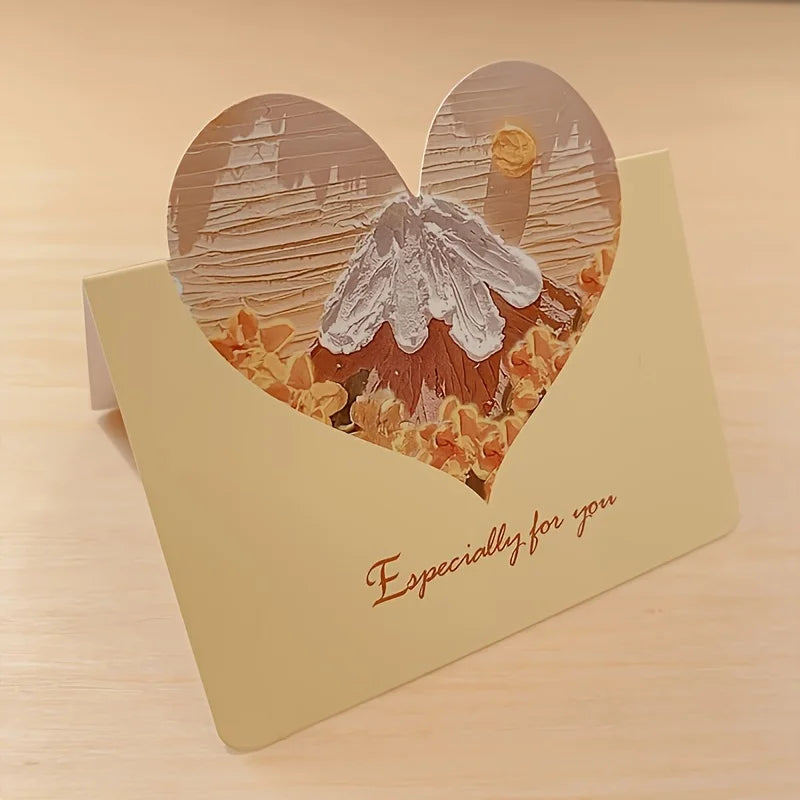 20 Warm 3D Oil Painting Cards - Unique Raised Pattern Design, High Quality Card Materials - Teacher's Day, Various Festivals