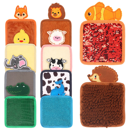 Baby Montessori Sensory Mats Cartoon Animal Cognition Mat Hand-Eye Coordination Education Toy Sensory Tactiles Pad for Children