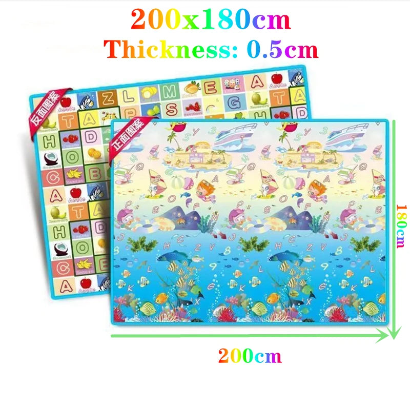 200*180 cm Thickness 0.5cm Baby Play Mat Children Puzzle Toy Crawling Carpet Kids Rug Game Activity Gym Developing Rug Foam Soft