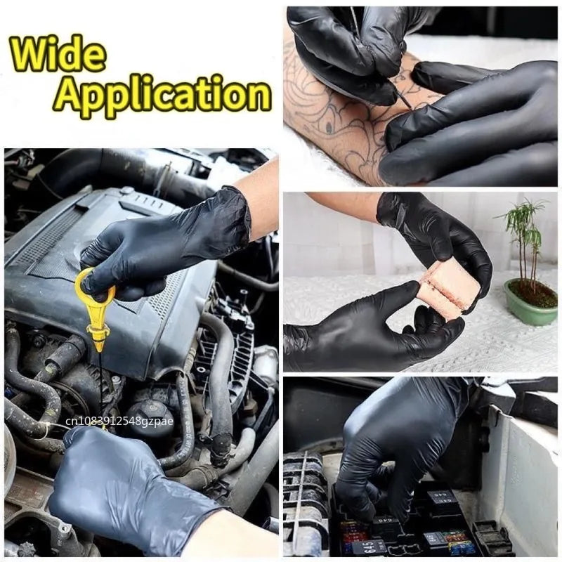 XL Black Disposable Gloves – Latex-Free PVC for Washing, Housework, Gardening, Pet Care, Cooking, and Industrial Use"