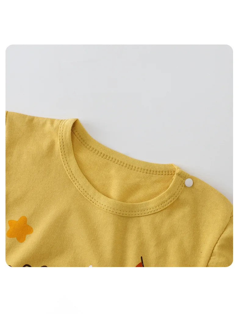 Infant Toddler Crawling Clothes Cotton Summer Boys Girls Thin Baby Short Sleeved Romper Suit Children's Onesie
