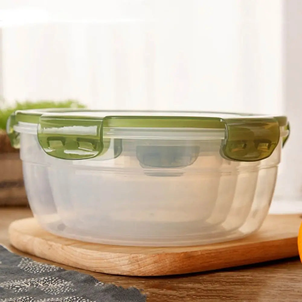 1/4Pcs Plastic Round Storage Box Safe Stackable Sealed Rectangular Food Containers with Lid Fresh-Keeping Box