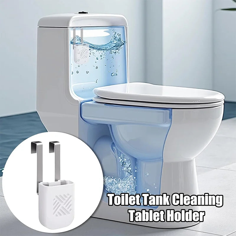 Toilet Tank Cleaning Tablet Holder Hanging Toilet Bowl Cleaner Buffer Box Toilet Tank Bleach Tablet Bracket Bathroom Organizer