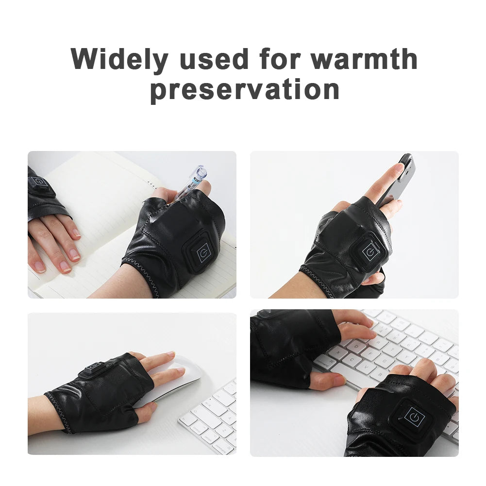 Self-Heating Electric Gloves Winter Hand Warmer Temperature Control USB Rechargeable Heated Gloves Outdoor Riding Thermal Gloves