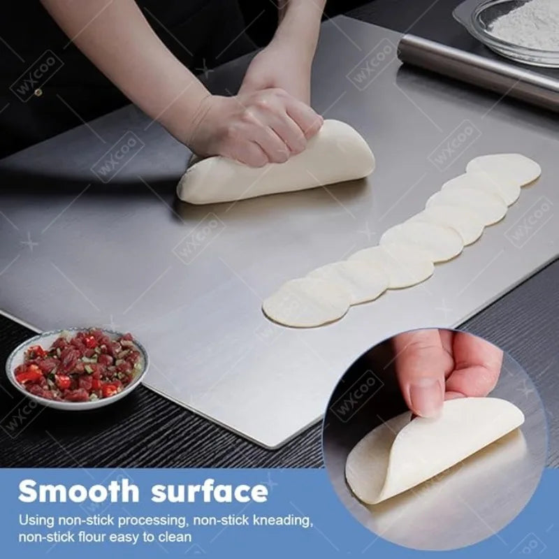 304 Stainless Steel Cutting Board Food Grade Chopping Boards Heavy Duty Kitchen Boards Anti-Slip Mat for Meat Vegetables Bread