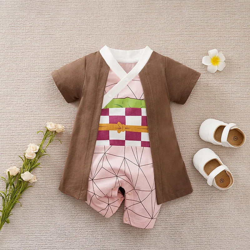 Toddler Anime Cosplay Dragon DBZ Costume Baby Boy Girl Romper Kid Demon Slayer Baby Clothes Newborn Onesie Jumpsuit 0-18 Months