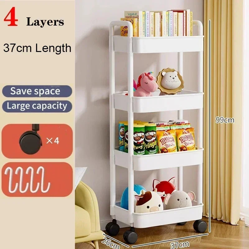 Mobile Kitchen Bookshelf Storage