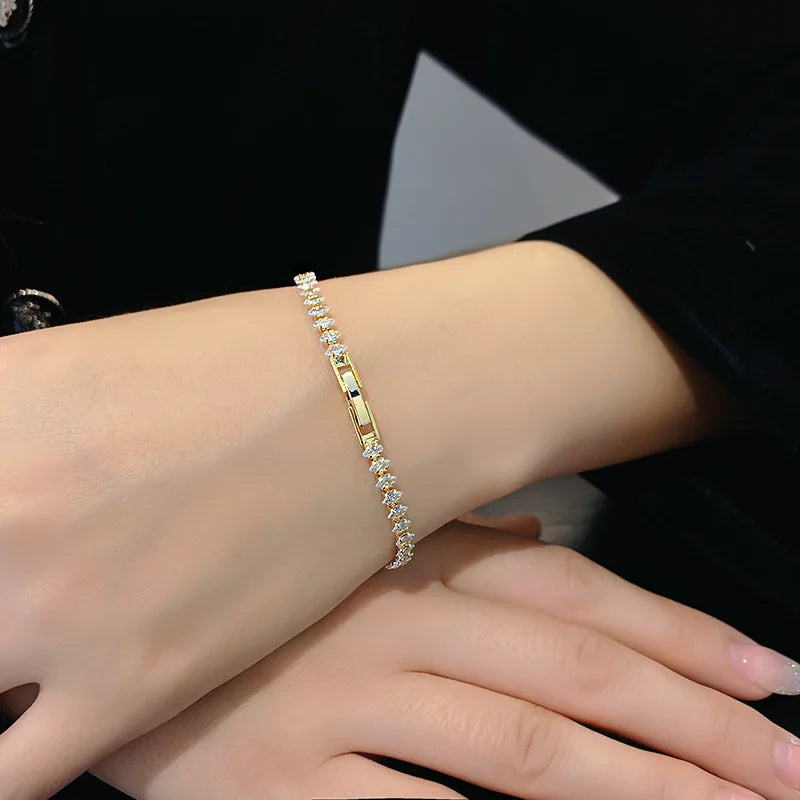 Crystal Rhinestone Geometric Chain
