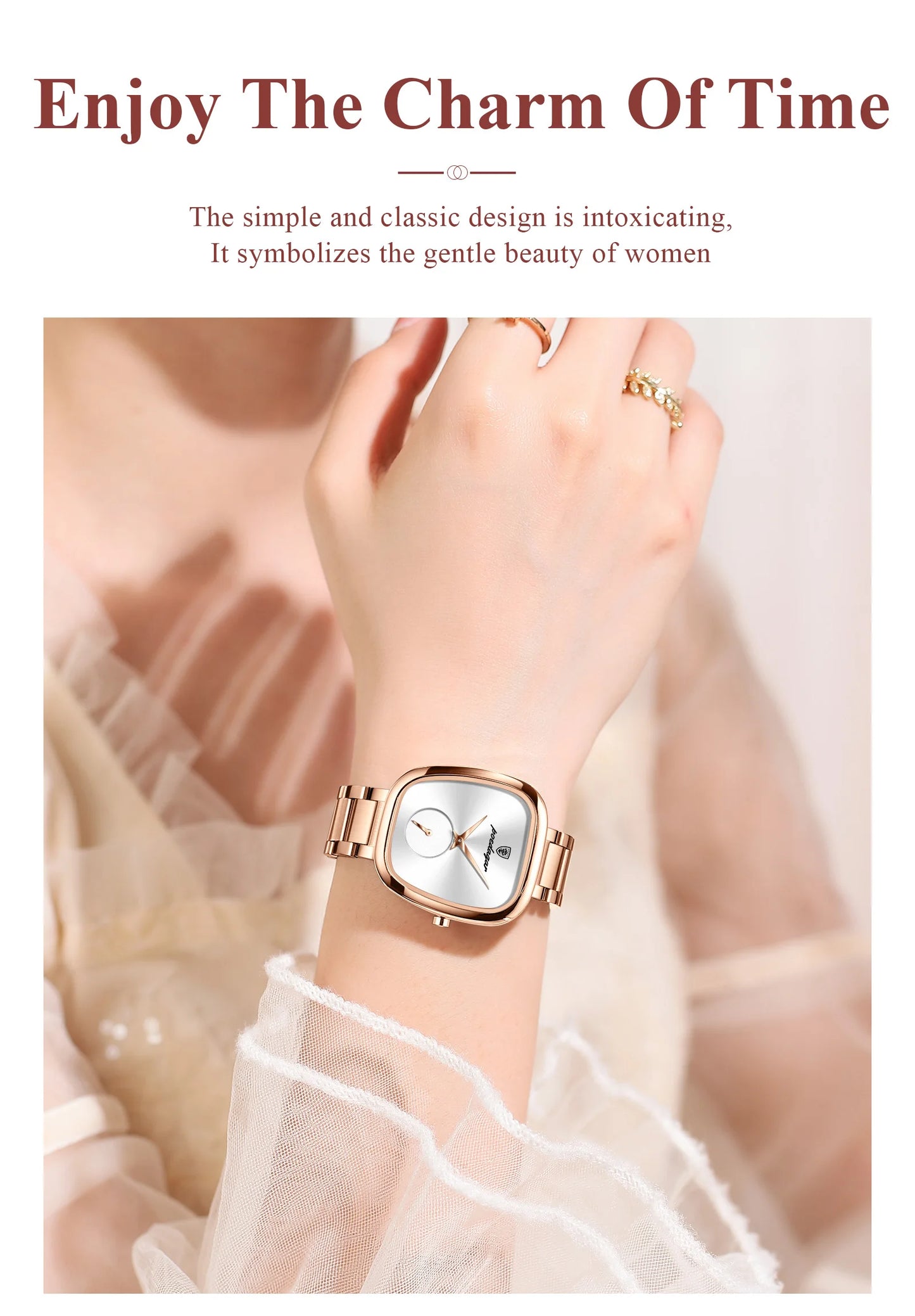 POEDAGAR Fashion Watch For Woman Waterproof Stainless Steel Quartz Couple Watches High Quality Ladies Wristwatch Girlfriend Gift