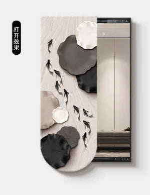Bathroom Rectangle Mirror Organiser Creative Black Wall Mirror Bedroom Ornament Decorazioni Casa Home Furniture Accessories