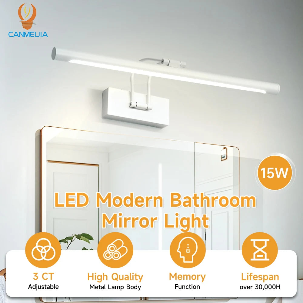 Modern LED Bathroom Mirror Light - Waterproof Vanity Sconce for Makeup & Grooming