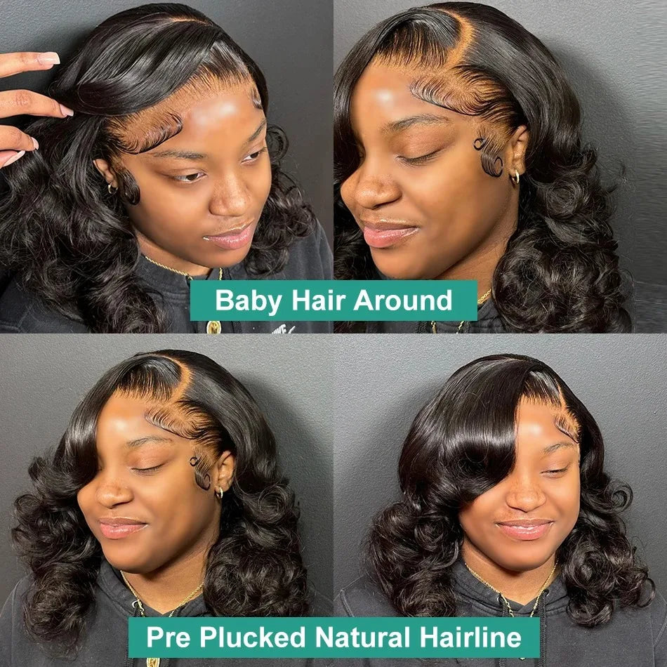 Body Wave Short Bob Human Hair Wigs 13X6 HD Lace Frontal Wig Brazilian Wavys Lace Front Wig Human Hair For Women Pre Plucked