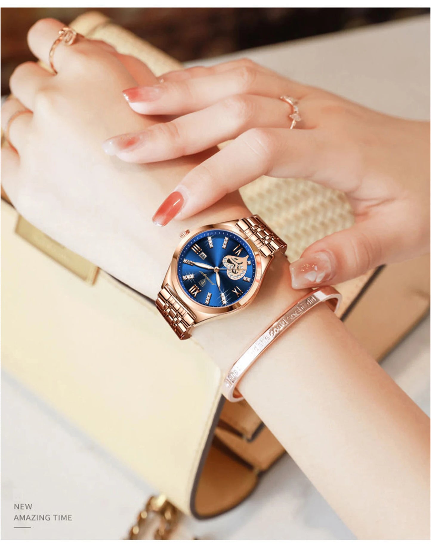 POEDAGAR Exquisite Luxury Watches For Women Waterproof Luminous Date Stainless Steel Casual Woman Wristwatch Quartz Ladies Watch
