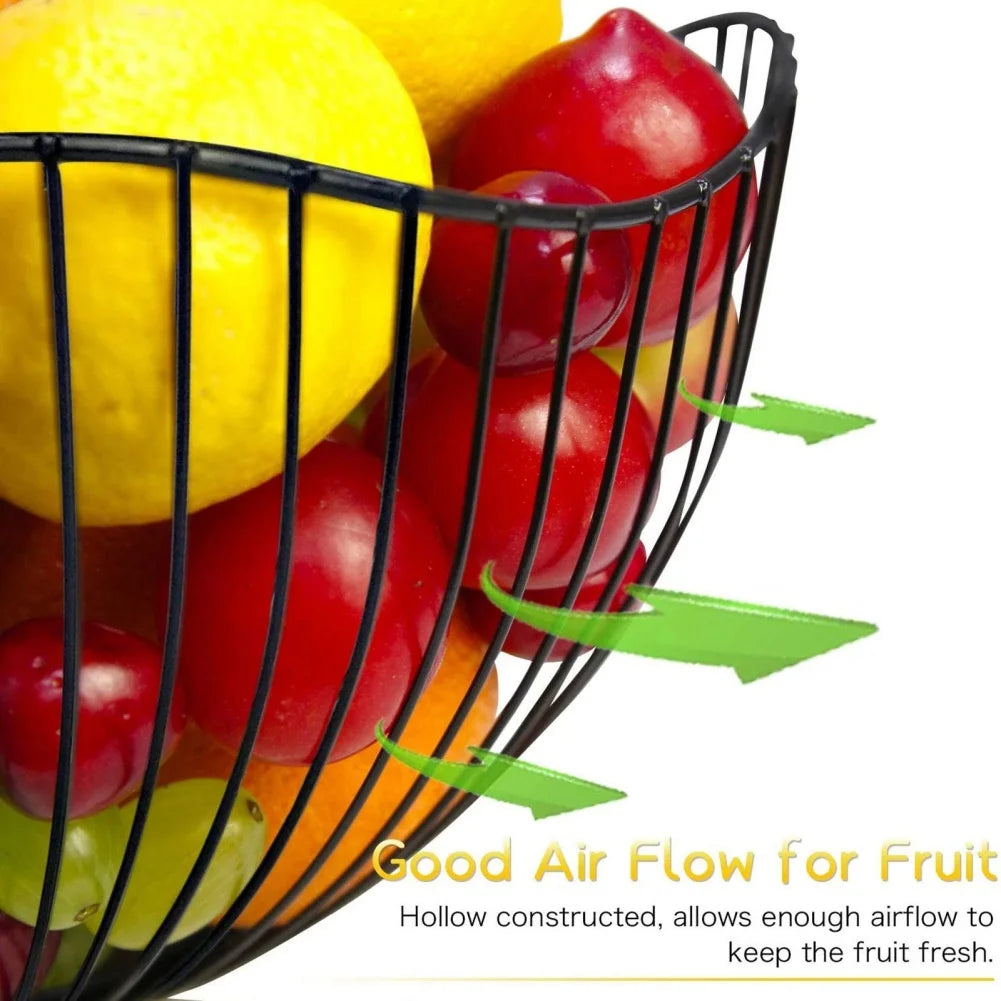 Metal Fruit Basket Simple Fruit Basin Multi-Size Iron Snack Bread Vegetable Storage Bowls Kitchen Eggs Dessert Holder Organiser