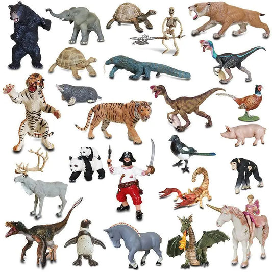 Realistic Plastic Animal Models Toys for Boys Tiger Panda Turtle Scorpion Educational Cognitive Playthings Static Dolls