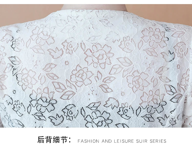 Short Lace  Long Sleeve Embroidery Cardigan