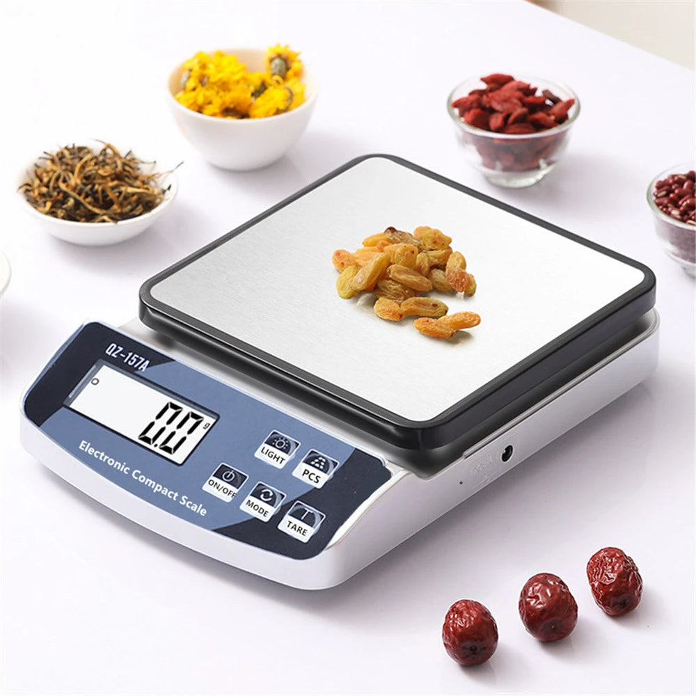 Digital Precision Scale Electronic Scale Waterproof Smart Kitchen Scale with Calibration USB Charge Coffee Balance 15/10/3KG