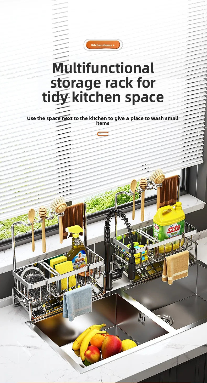 Stainless Steel Storage Shelf, Metal Kitchen Organiser Rack for Pantry, Bathroom, Office, Heavy Duty & Space Saving