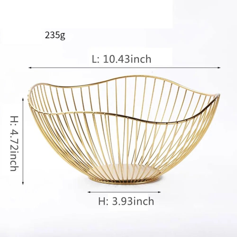 Metal Fruit Basket Simple Fruit Basin Multi-Size Iron Snack Bread Vegetable Storage Bowls Kitchen Eggs Dessert Holder Organiser