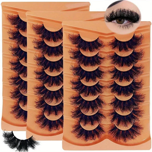21Pairs 3-Pack 3D fluffy false eyelashes for dramatic false eyelashes Messy False Eyelashes Fluffy Thick Lashes