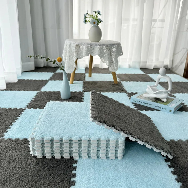 30X30X1cm Soft Plush Children's Mat Baby Toys Eva Foam Puzzle Carpet Warm Children Play Mats Interlocking Rugs Infant Carpet