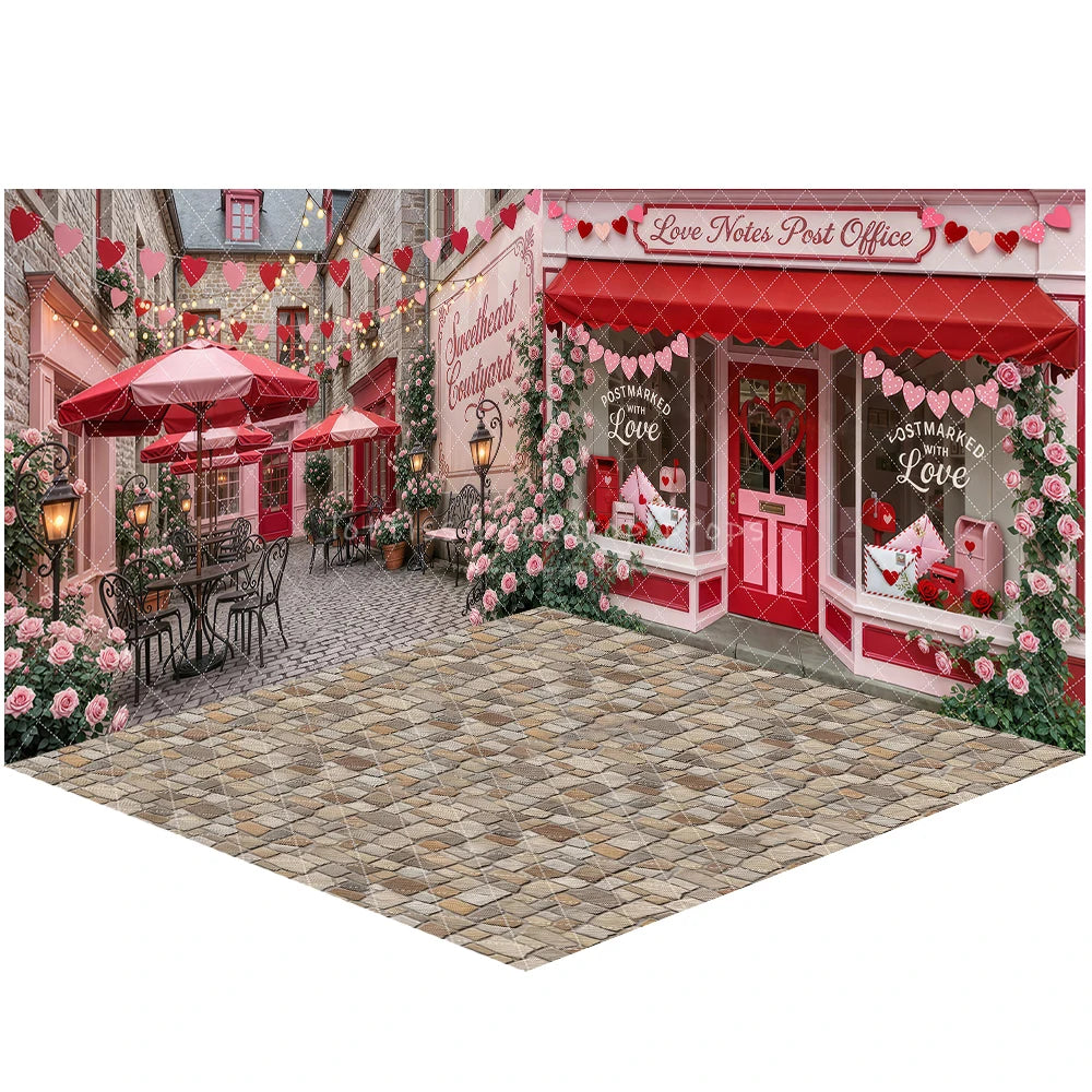Valentine's Day Street Store Backdrops Kids Adult Photography Props Rose Garden Arch Floral Market Easter Bunny Backdrops