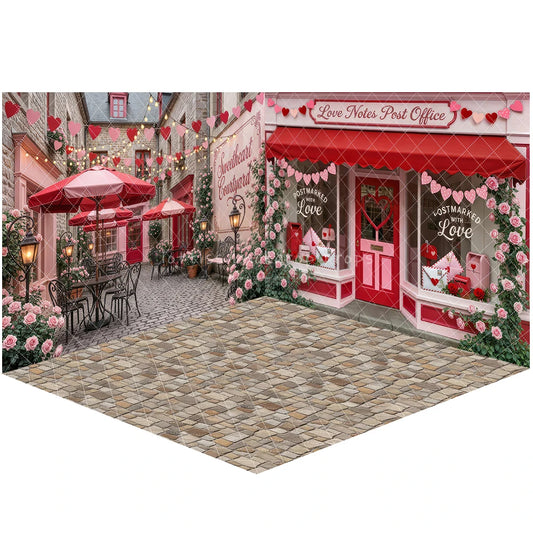 Valentine's Day Street Store Backdrops Kids Adult Photography Props Rose Garden Arch Floral Market Easter Bunny Backdrops