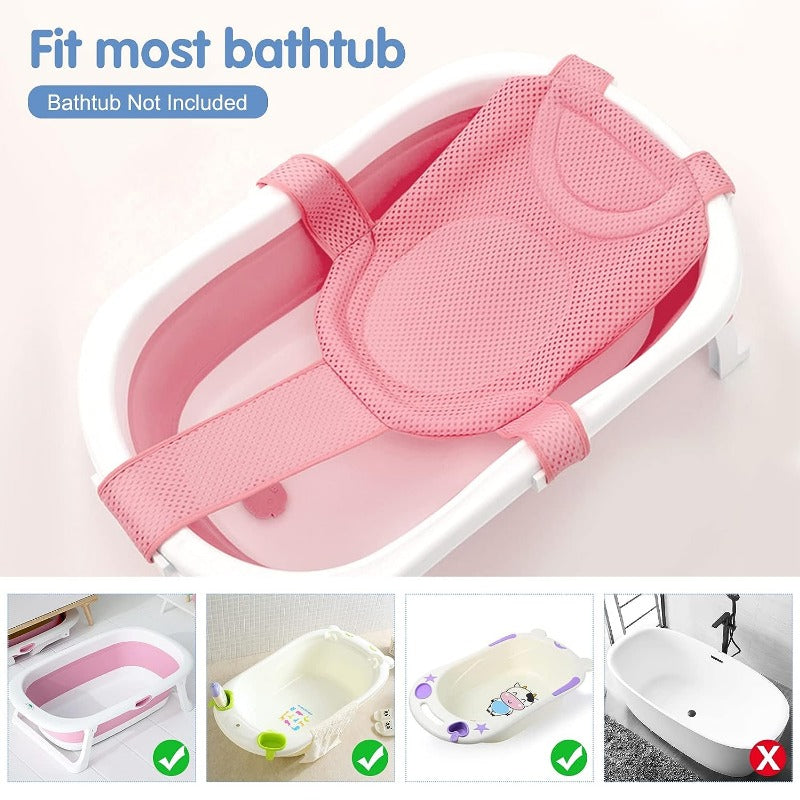 Baby Bath Cushion Pad Newborn Bathtub Mat Infant Bath Supporter Net Baby Bathtub Pillow Nonslip Floating Bathing Tub Seat