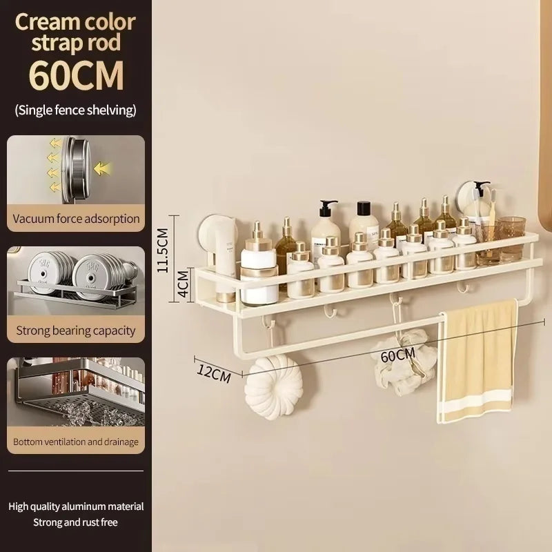 Suction cup storage rack, bathroom, non perforated artifact, toilet, washbasin, bathroom, wall mounted storage