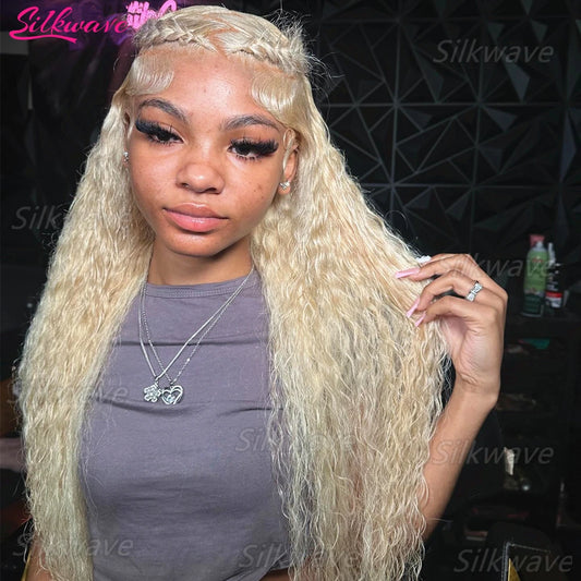Silkwave 613 Honey Blonde Color 13x6 HD Lace Frontal Wig Human Hair Curly Wig Deep Wave 13x4 Lace Front Human Hair Wig For Women