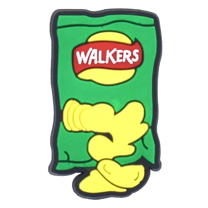 1PCS Cartoon Snack Shoe Charm – PVC Food & Drink Button for Slippers, Bags, and DIY Decor