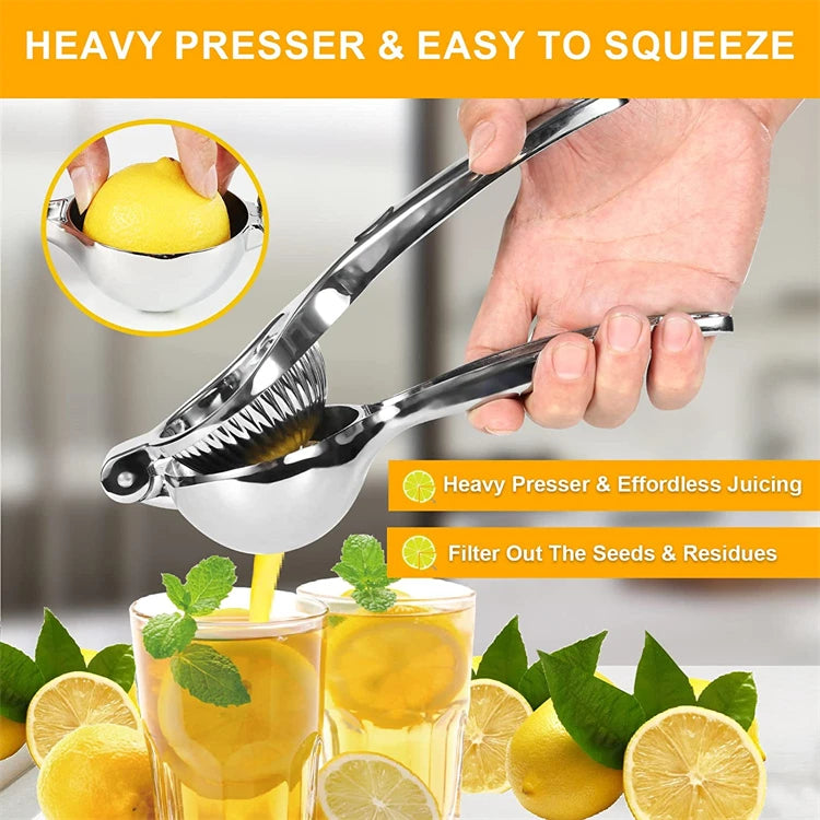 LMETJMA Premium Lemon Squeezer Zinc Alloy Manual Press Juicer Lime Squeezer for Lemon Citrus Orange Fruit JT217