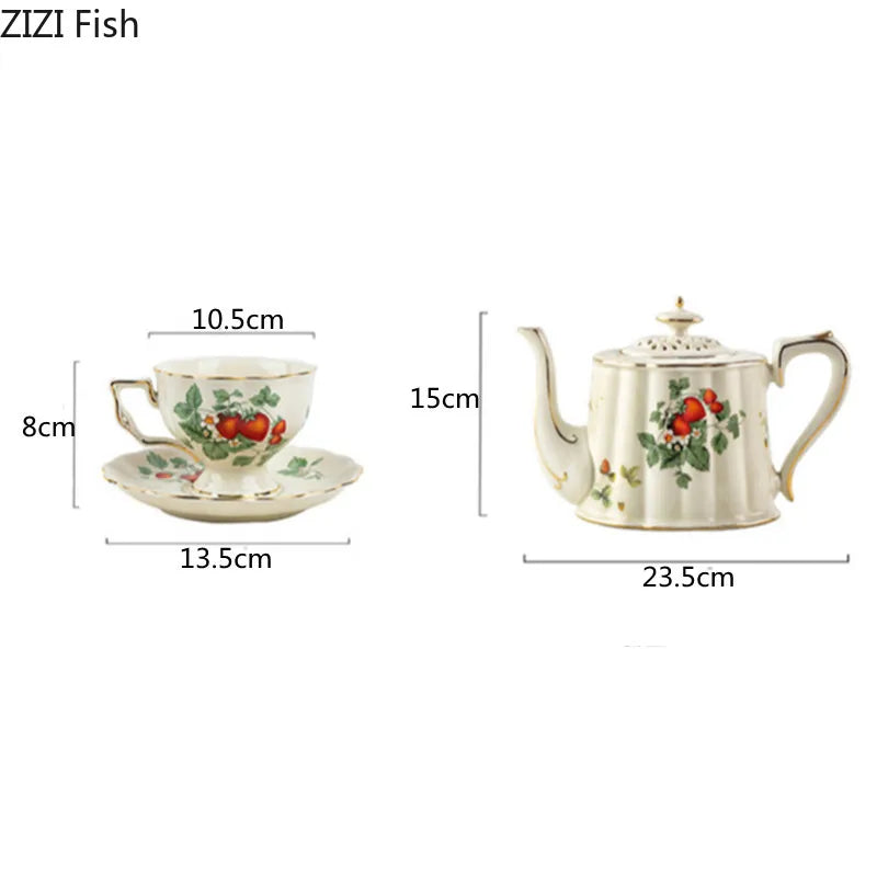 European Retro Coffee Cup & Saucer Set