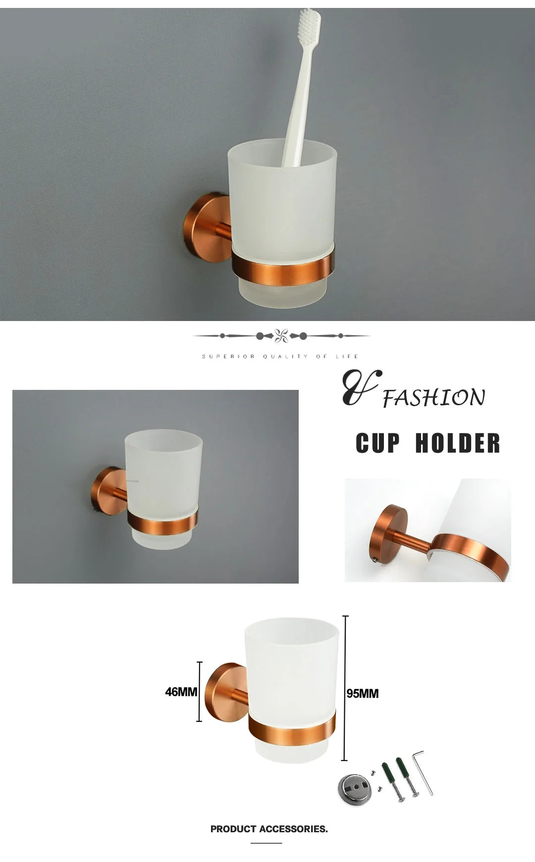Brushed Rose Gold Towel Rack Single And Double Rod Ring Paper Holder Robe Hook Soap Dispenser Toilet Brush Bathroom Accessories