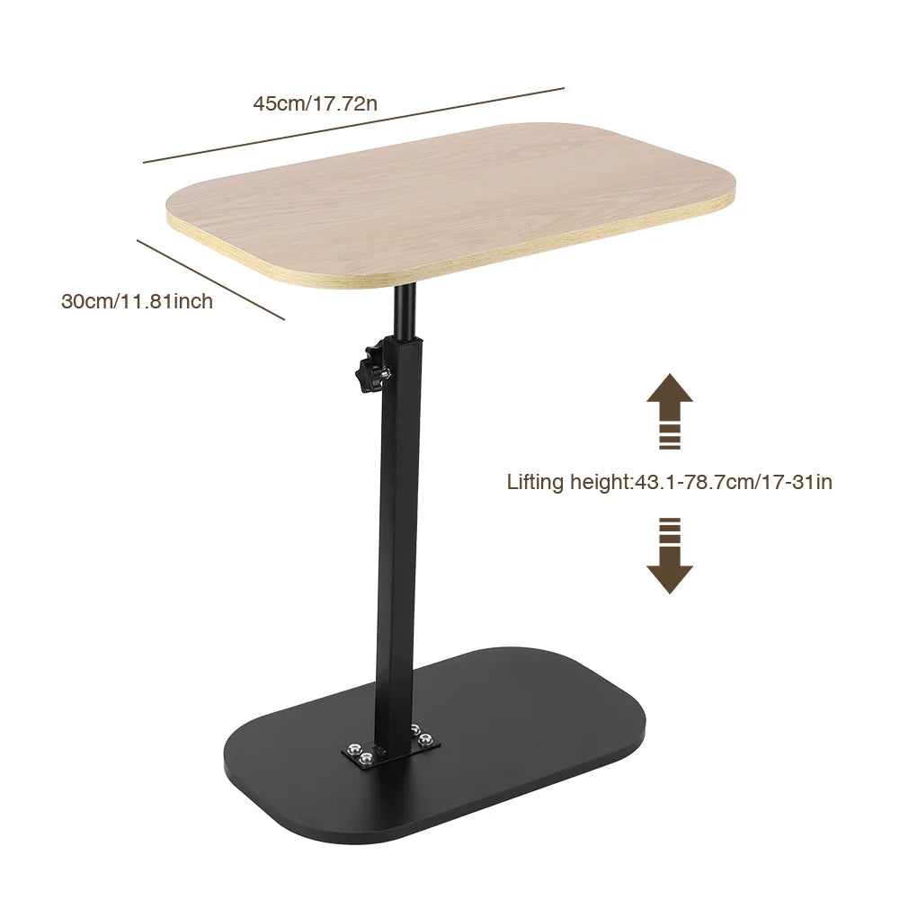 C Shaped Side Table Portable Corner Table 360°Swivel & Flip Top C Shaped End Table for Couch Laptop Stand Coffee Drink Table