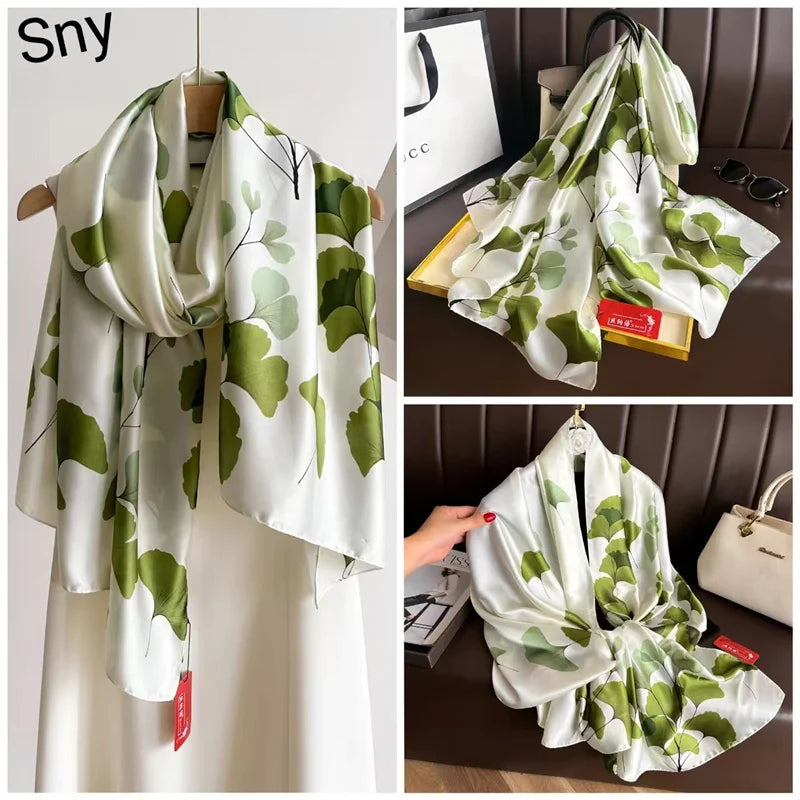 Tensili Brocade Satin Scarf Printed Silk Shawls