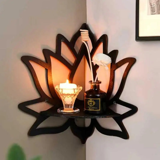 Wooden Lotus Hollow Essential Oil Candle Holder